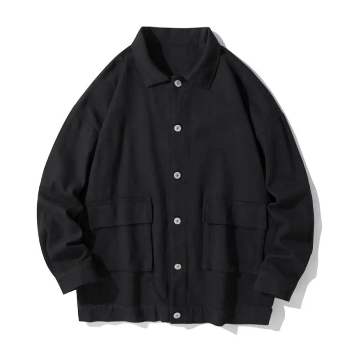 BWOOOH Long Sleeve Button Stand Collar Design Men&