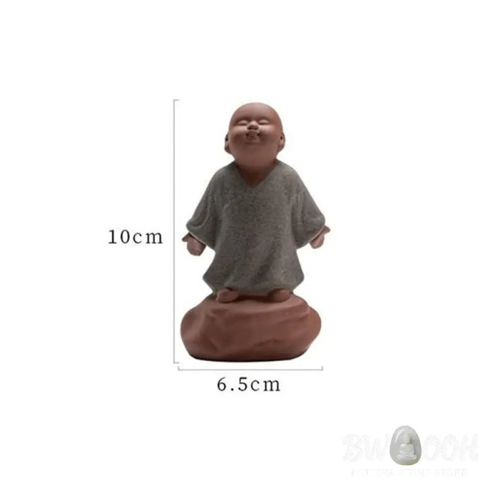 BWOOOH handcrafted Buddha statue - Looking Up Resting Monk Ceramic Sta