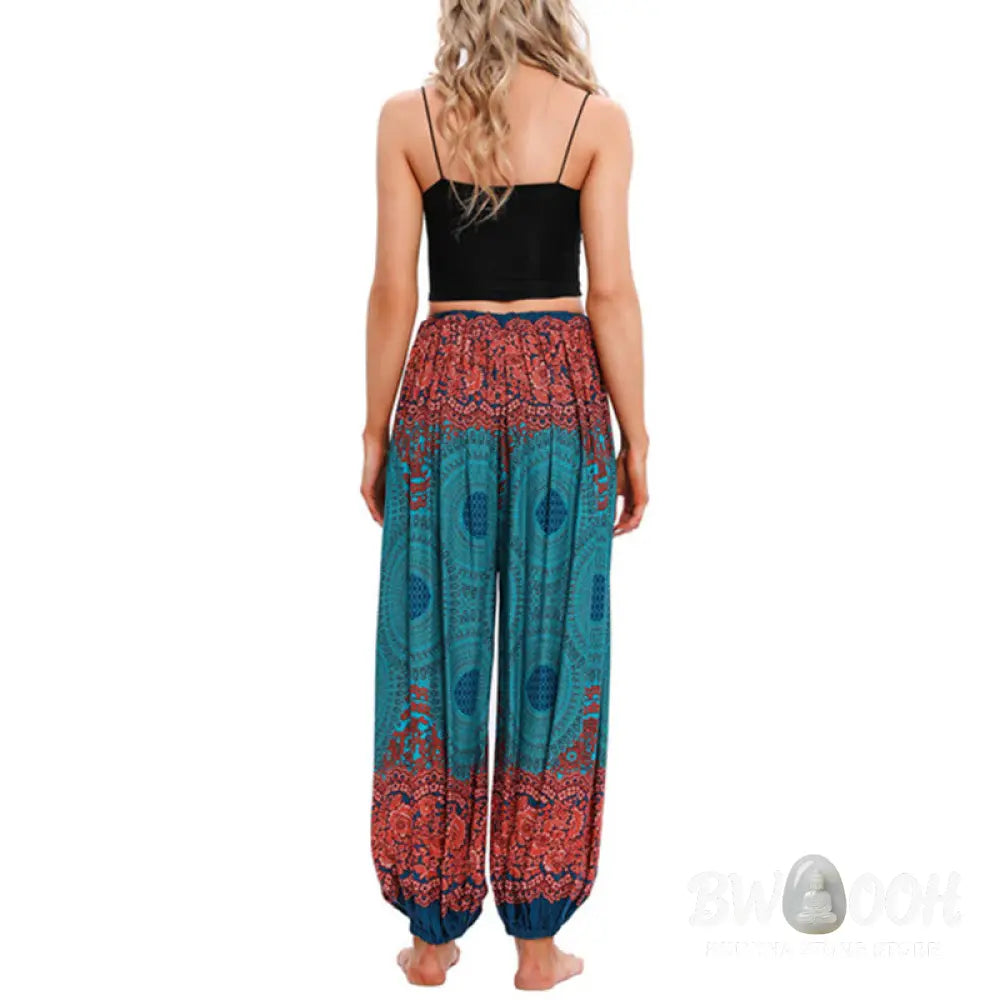 BWOOOH printed harem pants - Loose Circle-shaped Flowers Pattern Hare