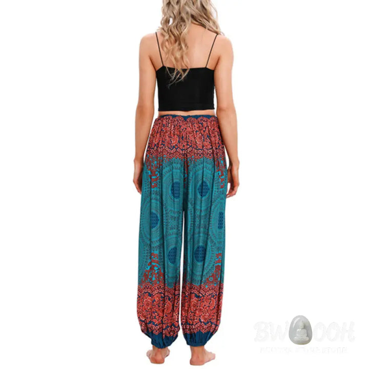 BWOOOH printed harem pants - Loose Circle-shaped Flowers Pattern Hare