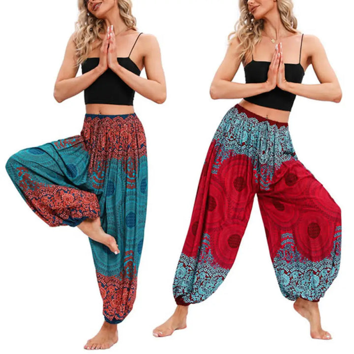 BWOOOH printed harem pants - Loose Circle-shaped Flowers Pattern Hare