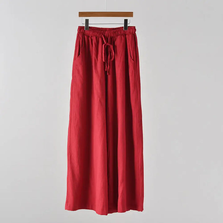 BWOOOH printed wide-leg yoga pants - Loose Cotton Linen Drawstring Wide Leg P