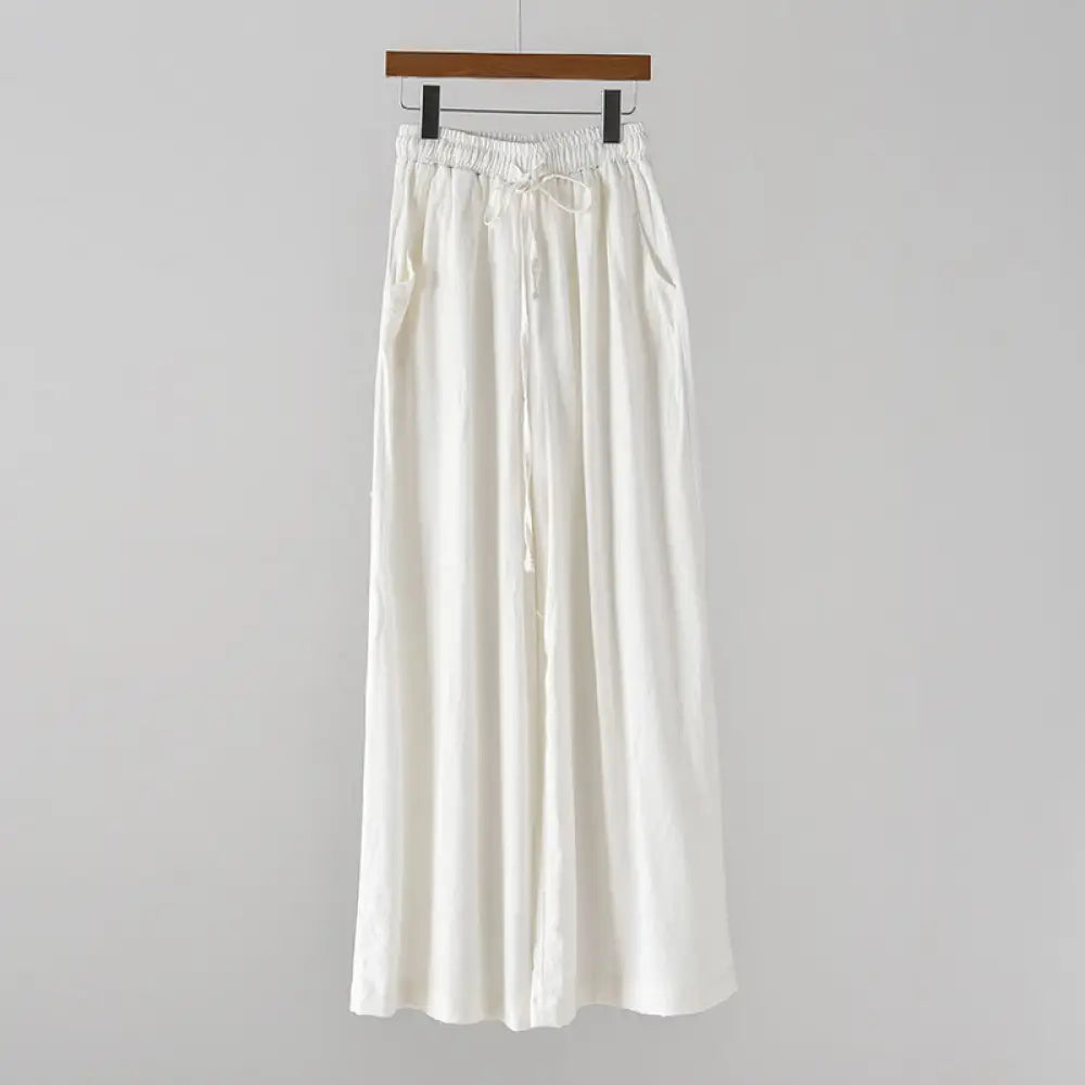BWOOOH printed wide-leg yoga pants - Loose Cotton Linen Drawstring Wide Leg P