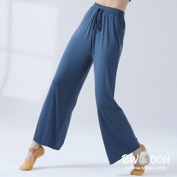 BWOOOH printed wide-leg yoga pants - Loose Modal Drawstring Wide Leg Pants Fo