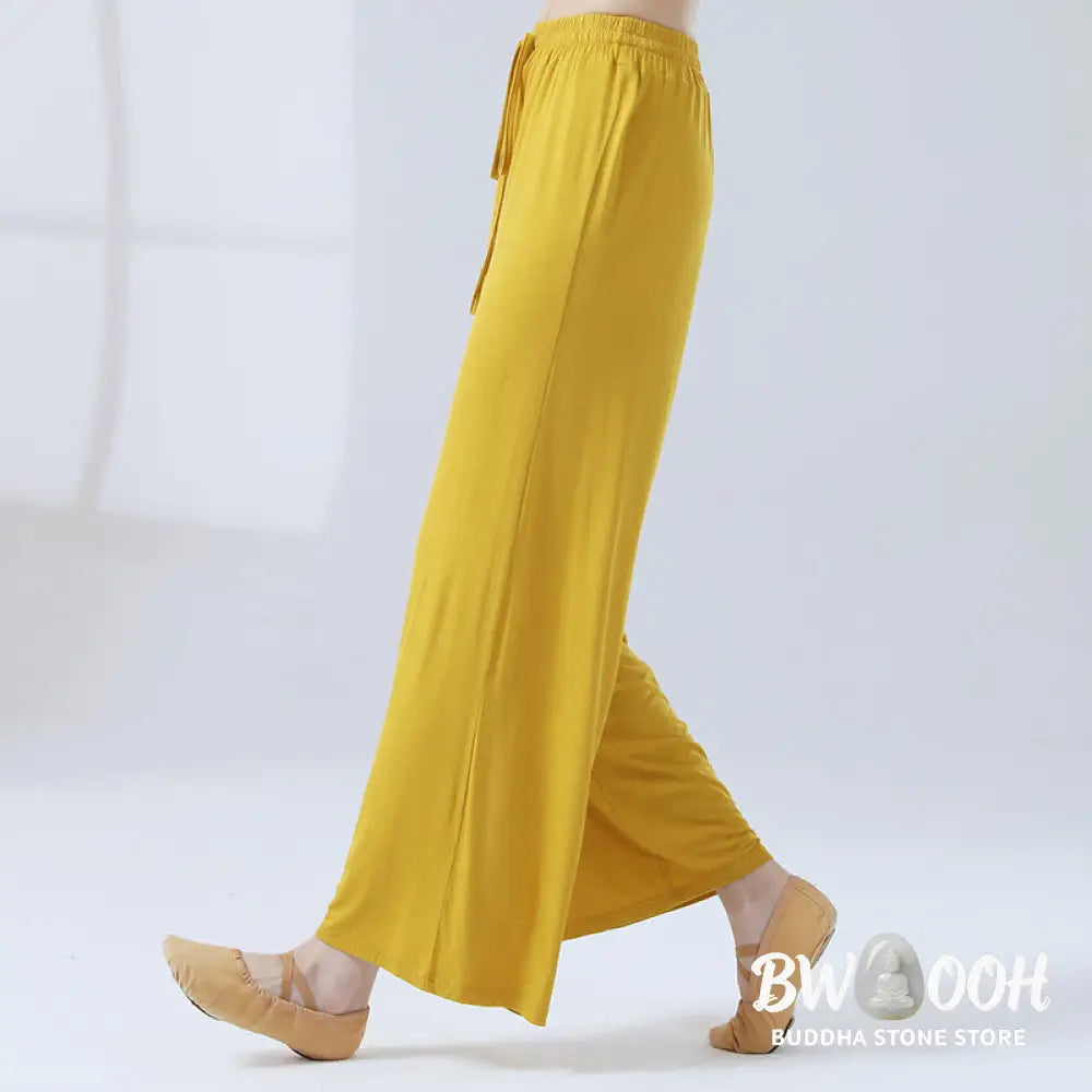 BWOOOH printed wide-leg yoga pants - Loose Modal Drawstring Wide Leg Pants Fo