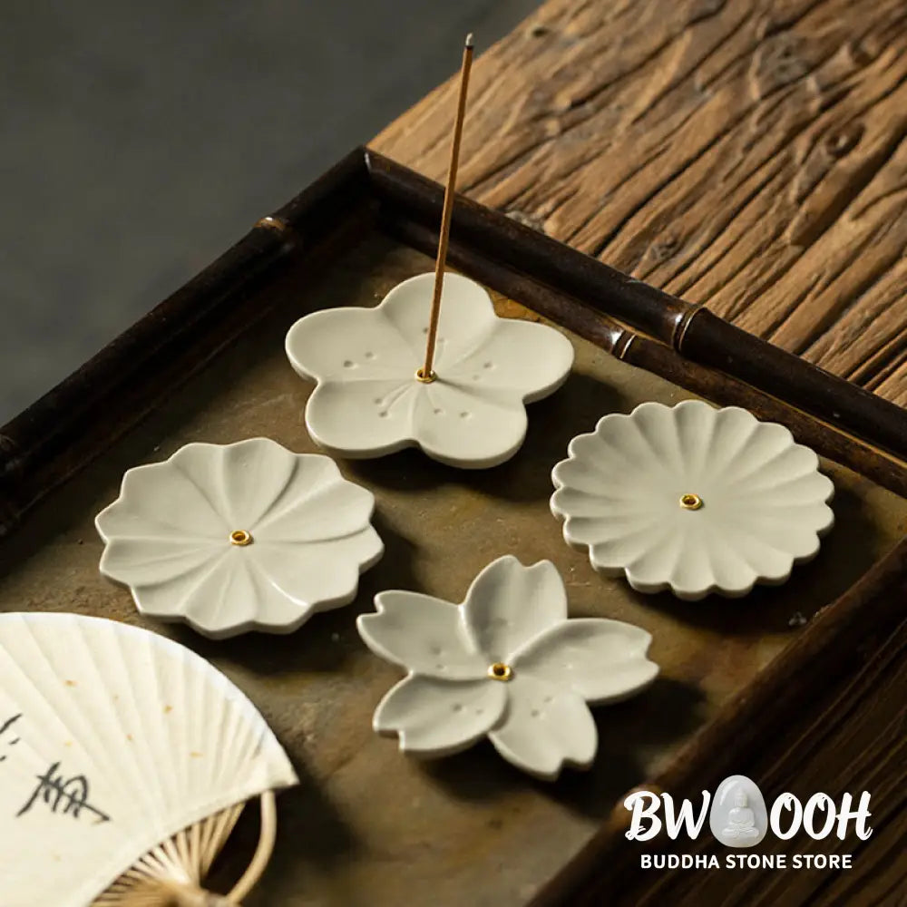 BWOOOH ceramic incense burner - Lotus Cherry Blossom Plum Blossom C