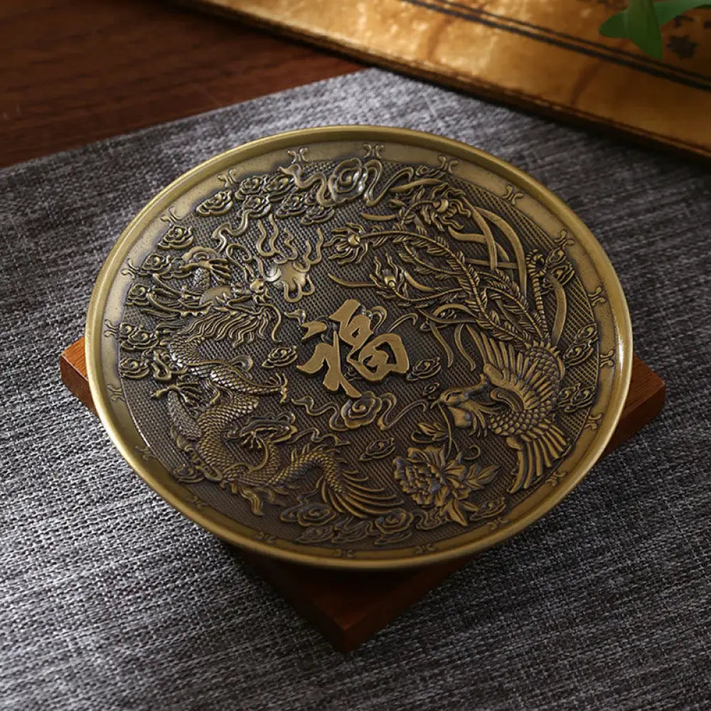 BWOOOH copper incense burner - Lotus Dragon Phoenix Eight Auspicio
