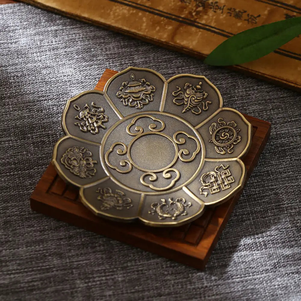 BWOOOH copper incense burner - Lotus Dragon Phoenix Eight Auspicio