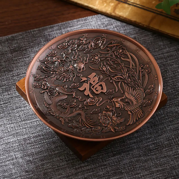 BWOOOH copper incense burner - Lotus Dragon Phoenix Eight Auspicio