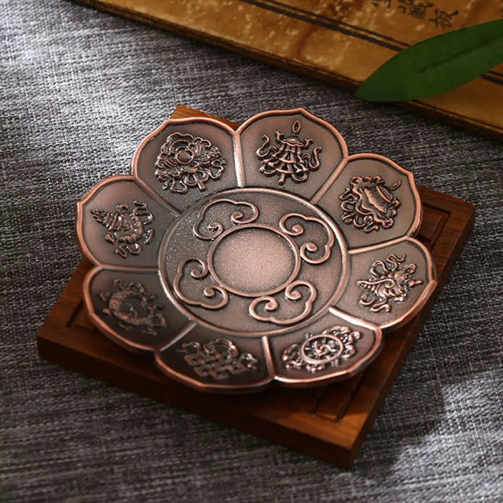 BWOOOH copper incense burner - Lotus Dragon Phoenix Eight Auspicio