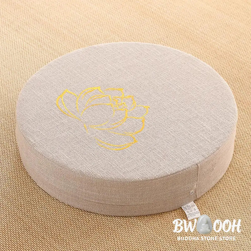 BWOOOH Lotus Embroidery Cotton Linen Meditation Seat Cushion - Decorations