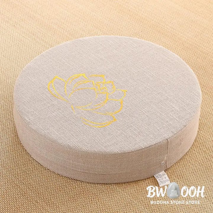 BWOOOH Lotus Embroidery Cotton Linen Meditation Seat Cushion - Decorations