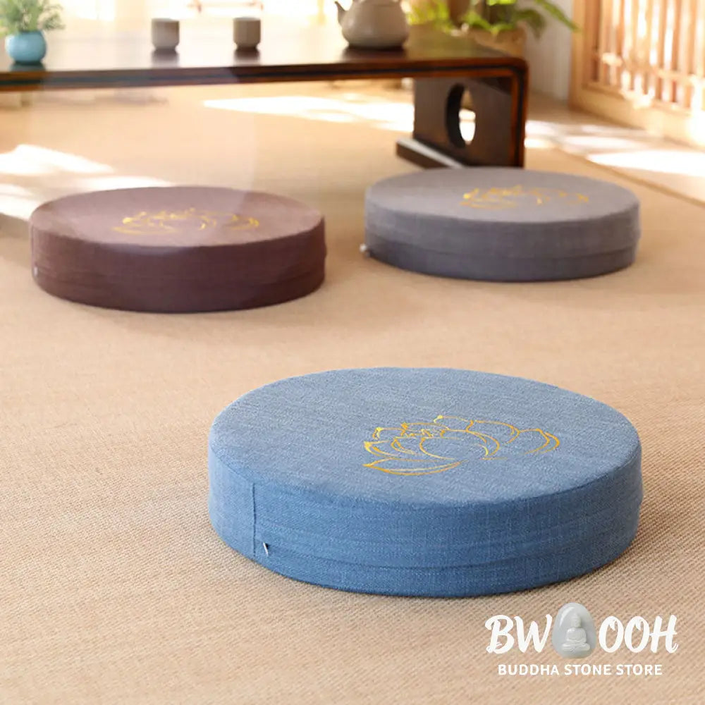 BWOOOH Lotus Embroidery Cotton Linen Meditation Seat Cushion - Decorations