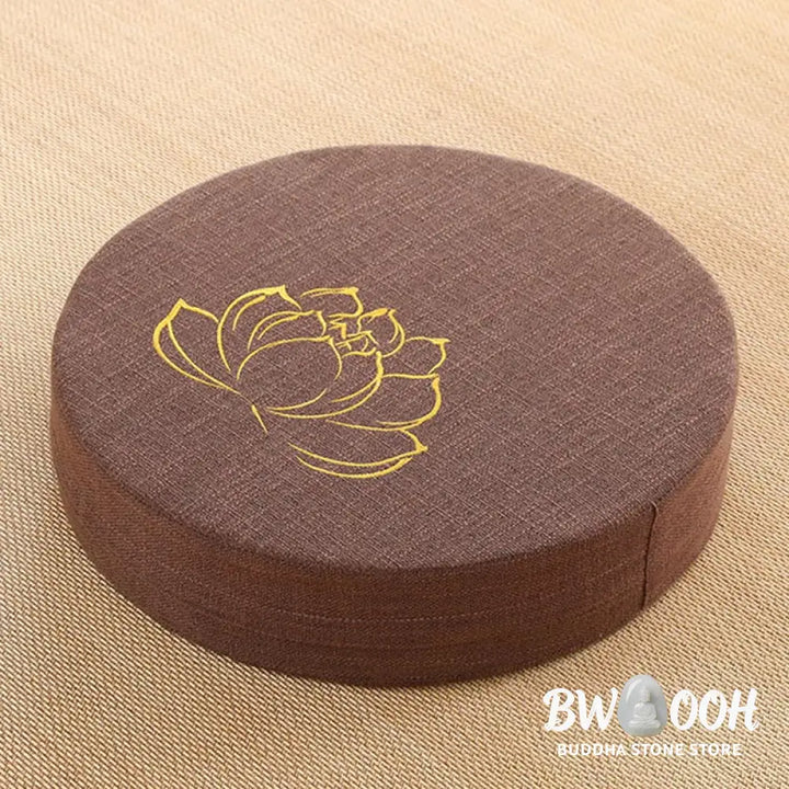 BWOOOH Lotus Embroidery Cotton Linen Meditation Seat Cushion - Decorations