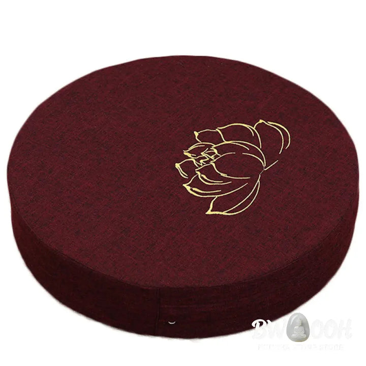 BWOOOH Lotus Embroidery Cotton Linen Meditation Seat Cushion - Decorations