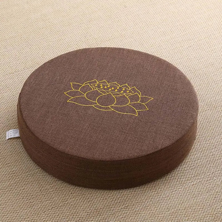 BWOOOH Lotus Embroidery Cotton Linen Meditation Seat Cushion - Hard / 40cm*10cm / Brown - Decorations