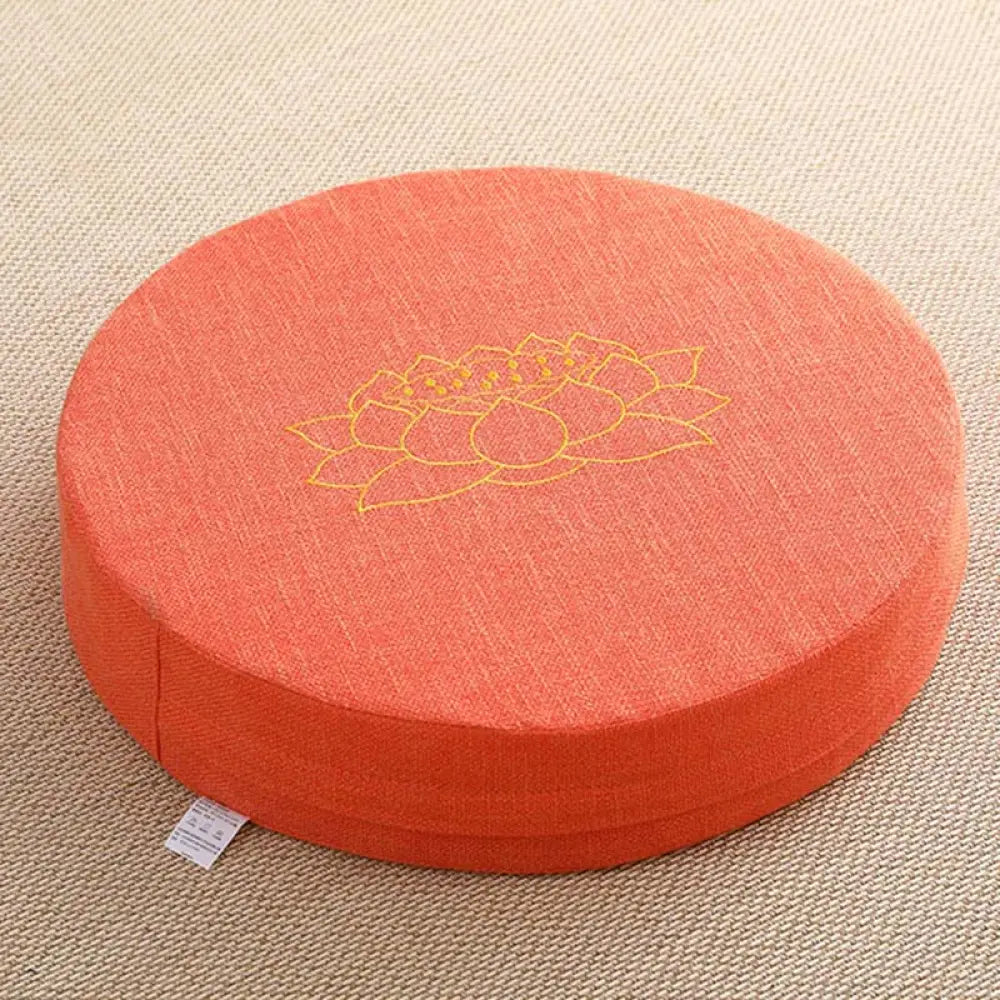 BWOOOH Lotus Embroidery Cotton Linen Meditation Seat Cushion - Hard / 40cm*10cm / Coral - Decorations