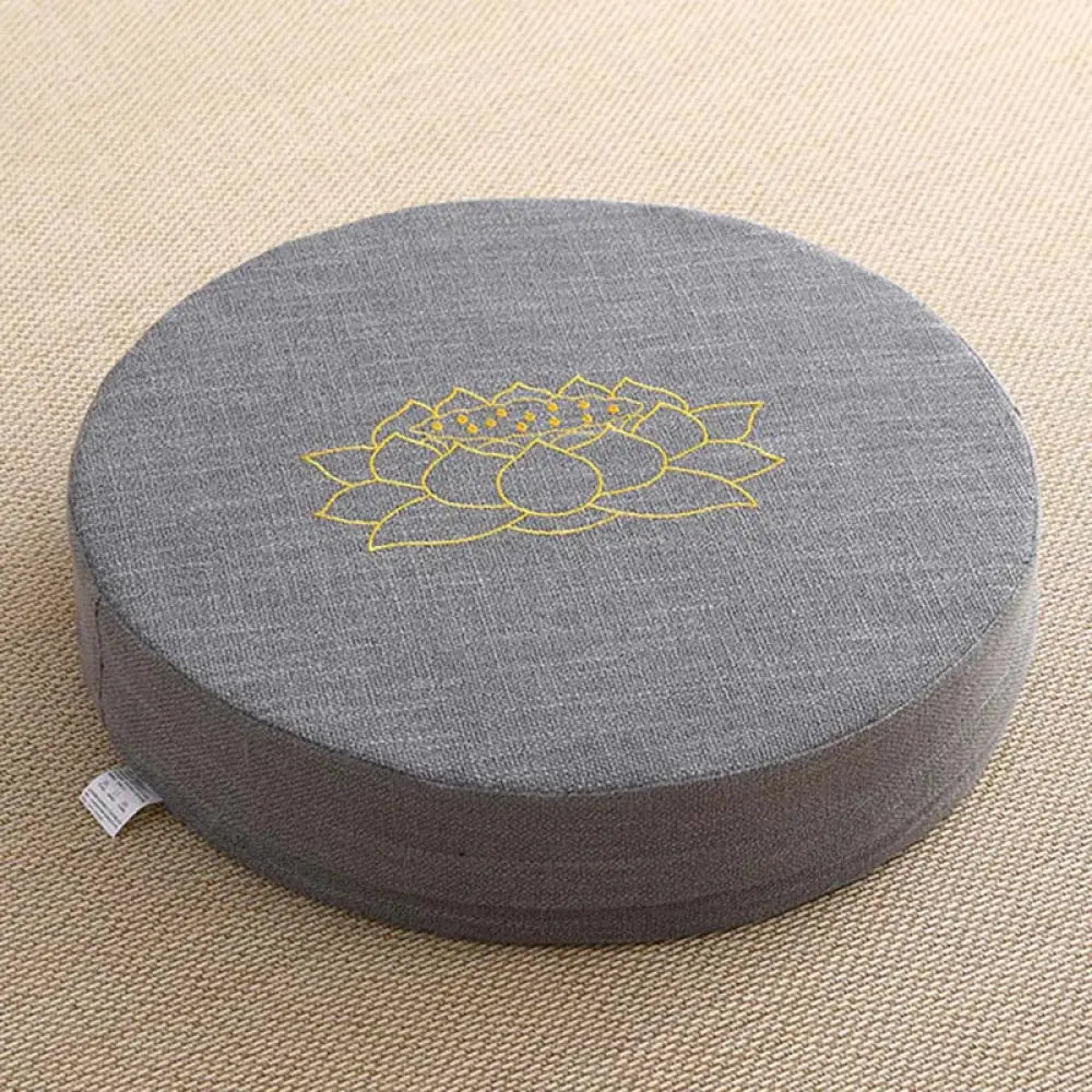 BWOOOH Lotus Embroidery Cotton Linen Meditation Seat Cushion - Hard / 40cm*10cm / DimGray - Decorations