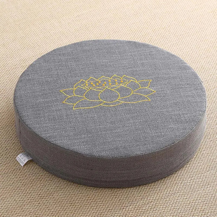 BWOOOH Lotus Embroidery Cotton Linen Meditation Seat Cushion - Hard / 40cm*10cm / DimGray - Decorations