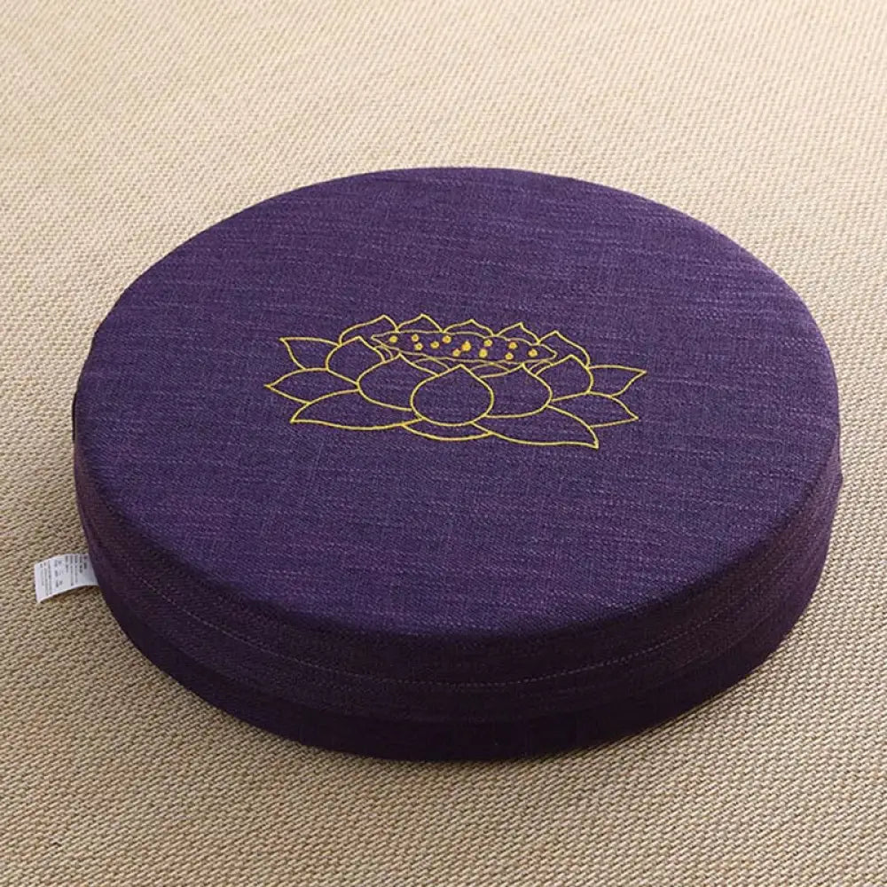 BWOOOH Lotus Embroidery Cotton Linen Meditation Seat Cushion - Hard / 40cm*10cm / Indigo - Decorations