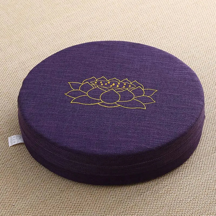 BWOOOH Lotus Embroidery Cotton Linen Meditation Seat Cushion - Hard / 40cm*10cm / Indigo - Decorations
