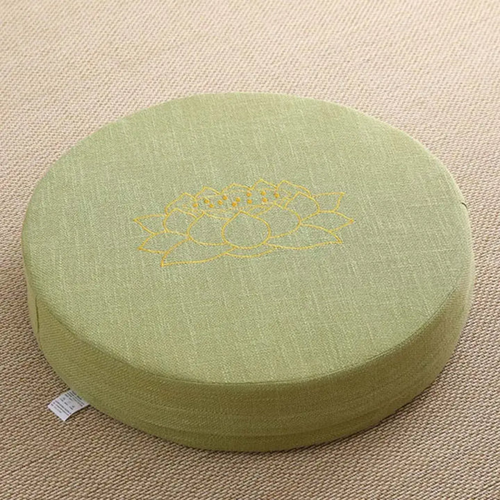 BWOOOH Lotus Embroidery Cotton Linen Meditation Seat Cushion - Hard / 40cm*10cm / LightGreen - Decorations