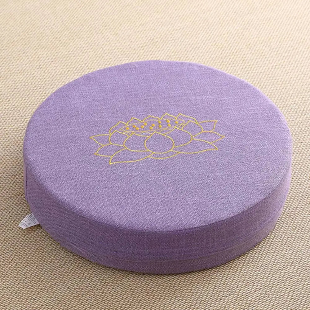 BWOOOH Lotus Embroidery Cotton Linen Meditation Seat Cushion - Hard / 40cm*10cm / MediumOrchid - Decorations