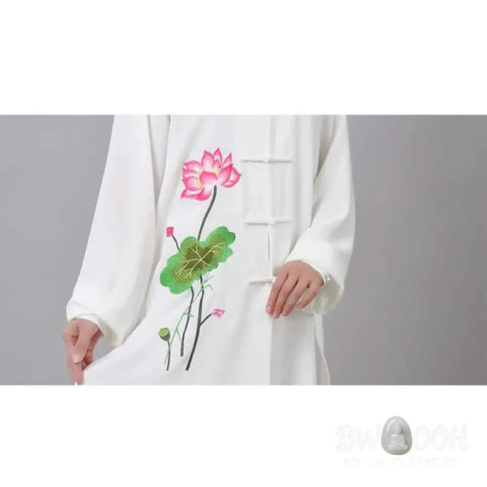 Buddha Stones Lotus Flower Leaf Pattern Tai Chi Meditation Prayer Spiritual Zen Practice Clothing Women’s Set - Clothes