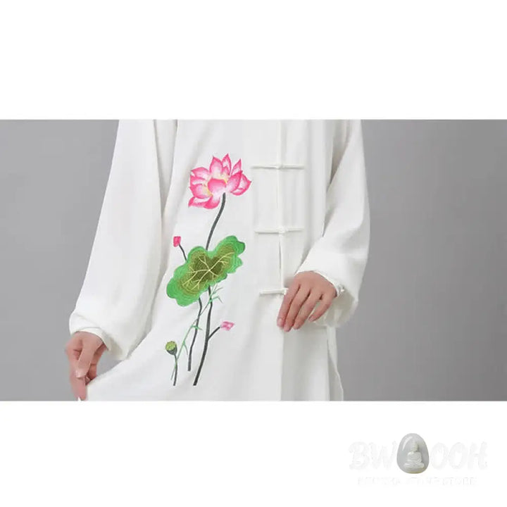 Buddha Stones Lotus Flower Leaf Pattern Tai Chi Meditation Prayer Spiritual Zen Practice Clothing Women’s Set - Clothes