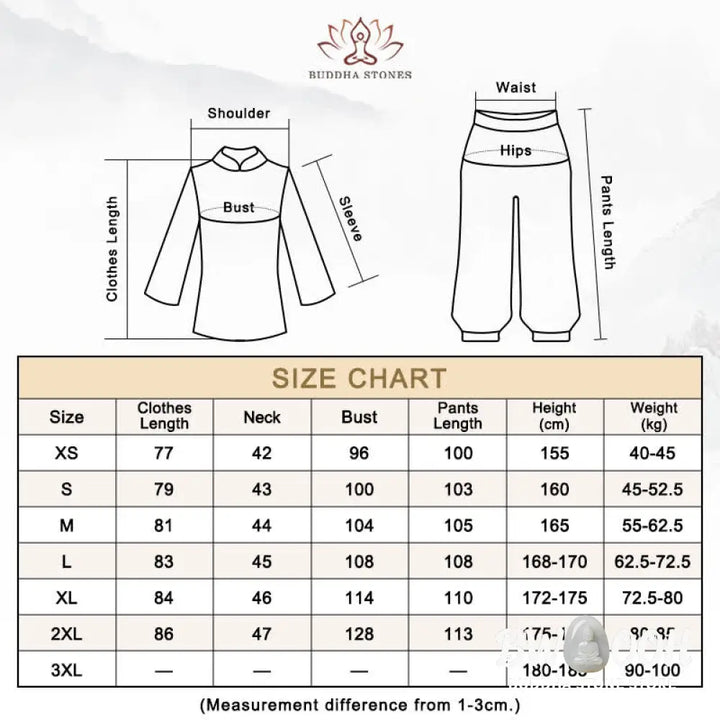 Buddha Stones Lotus Flower Leaf Pattern Tai Chi Meditation Prayer Spiritual Zen Practice Clothing Women’s Set - Clothes