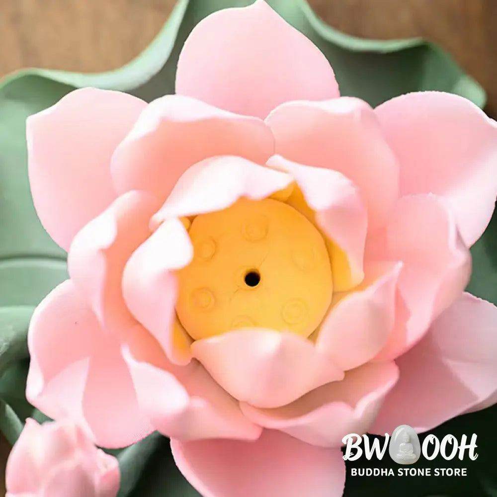 BWOOOH ceramic incense burner - Lotus Flower Leaf Pod Spiritual Hea