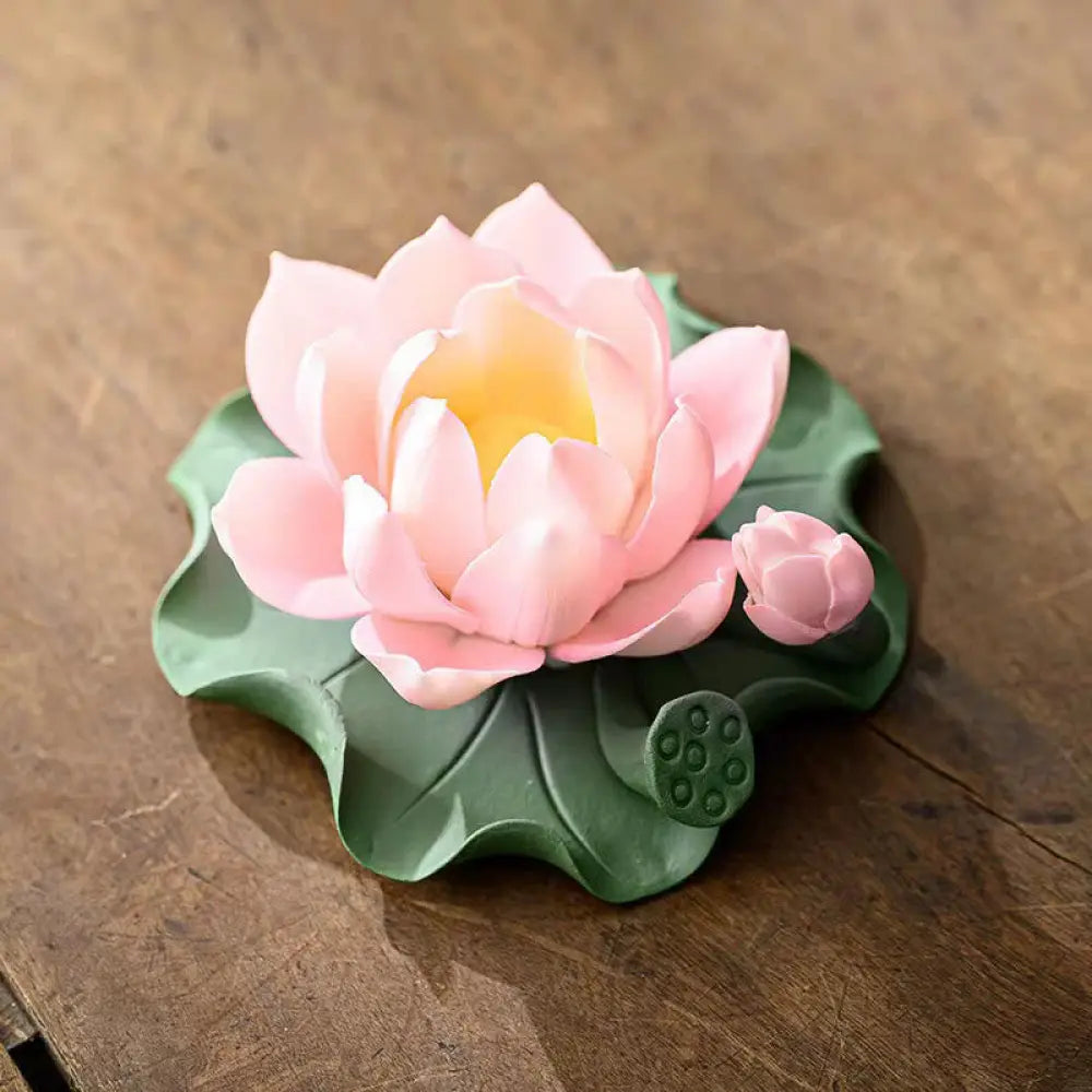 BWOOOH ceramic incense burner - Lotus Flower Leaf Pod Spiritual Hea