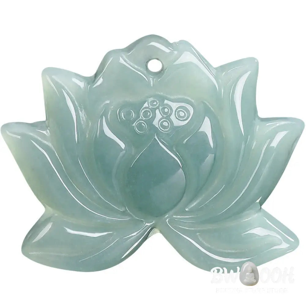 Buddha Stones Lotus Flower Pattern Carved Jade Prosperity Necklace Pendant - BWOOOH - Jade(Prosperity♥Abundance)