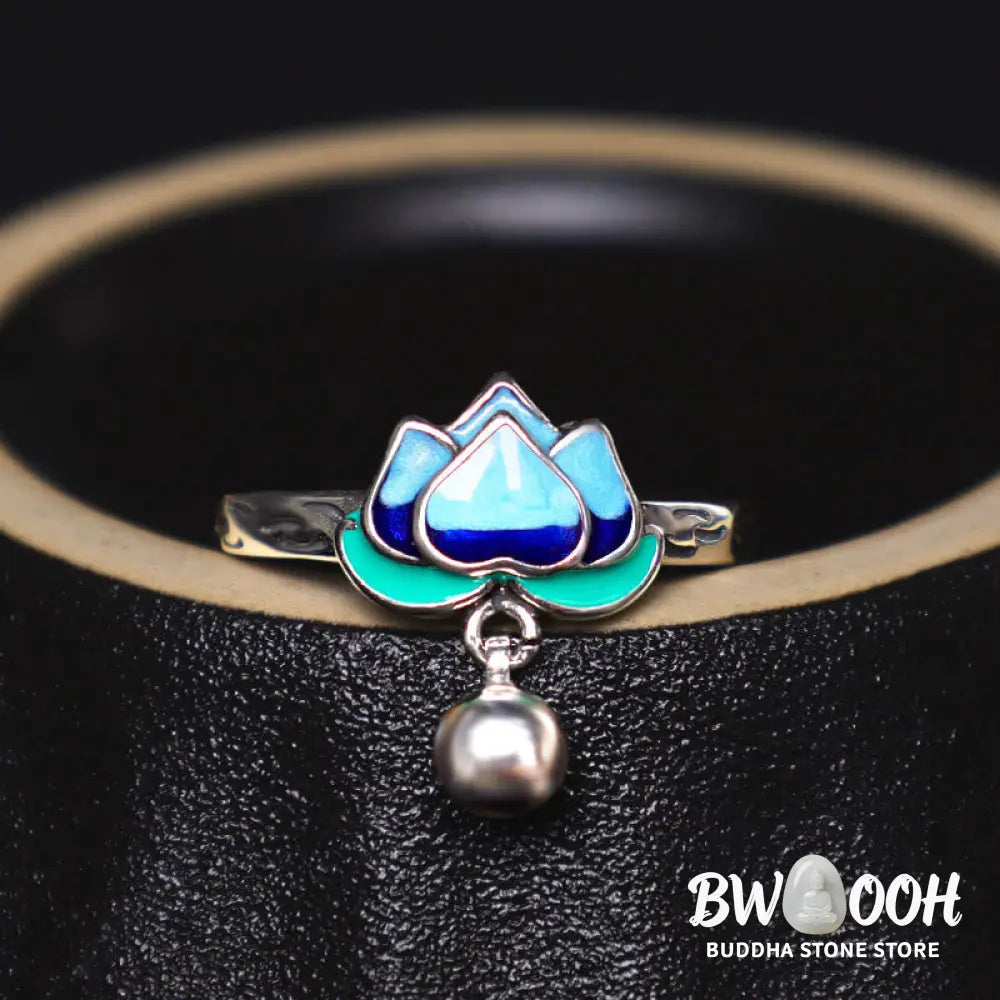Buddha Stones Lotus Flower Pattern Enlightenment Ring - BWOOOH - LOTUS SYMBOL(Enlightenment♥New Beginning) - Ring