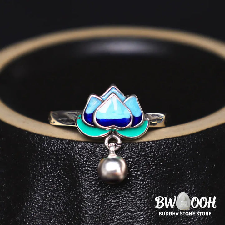 Buddha Stones Lotus Flower Pattern Enlightenment Ring - BWOOOH - LOTUS SYMBOL(Enlightenment♥New Beginning) - Ring