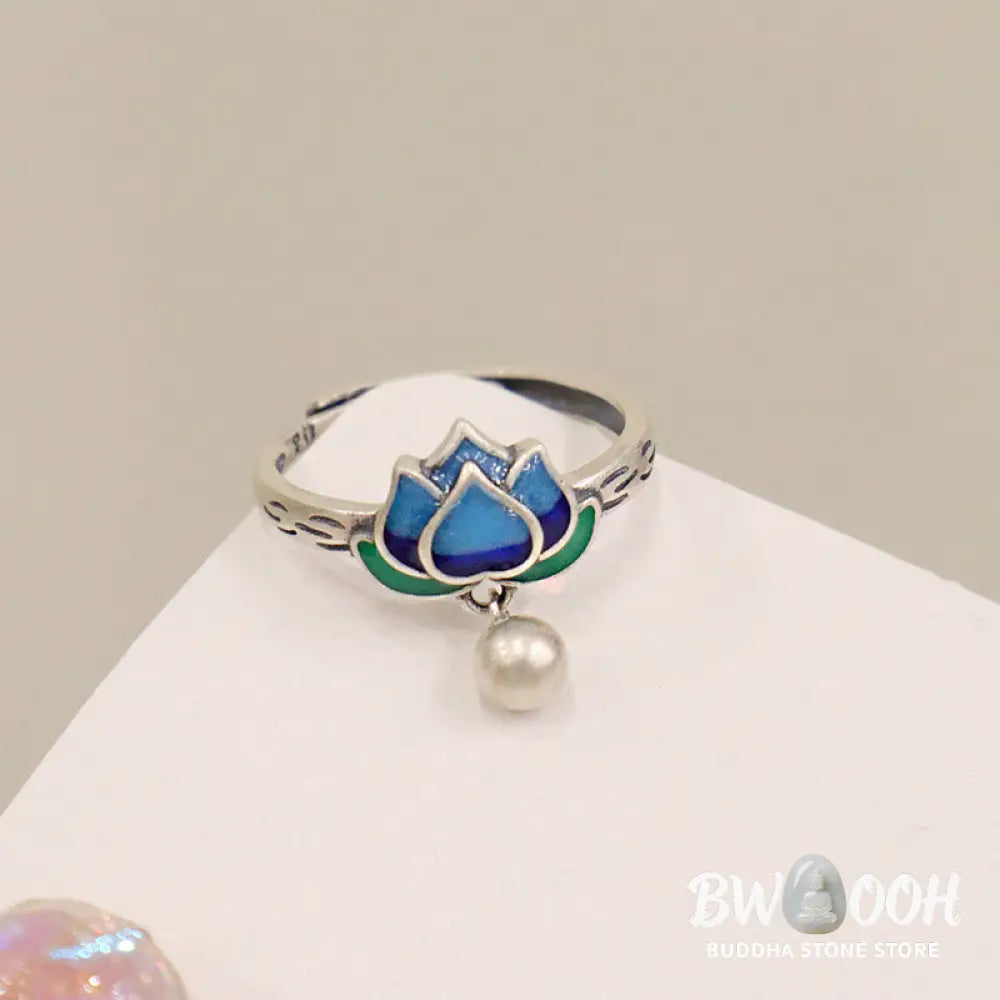 Buddha Stones Lotus Flower Pattern Enlightenment Ring - BWOOOH - LOTUS SYMBOL(Enlightenment♥New Beginning) - Ring