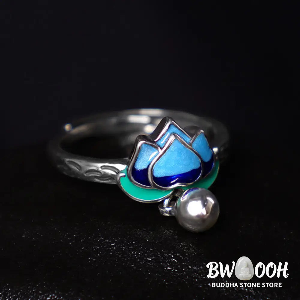Buddha Stones Lotus Flower Pattern Enlightenment Ring - BWOOOH - LOTUS SYMBOL(Enlightenment♥New Beginning) - Ring