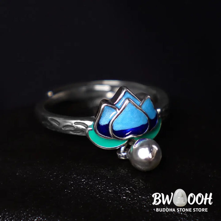 Buddha Stones Lotus Flower Pattern Enlightenment Ring - BWOOOH - LOTUS SYMBOL(Enlightenment♥New Beginning) - Ring
