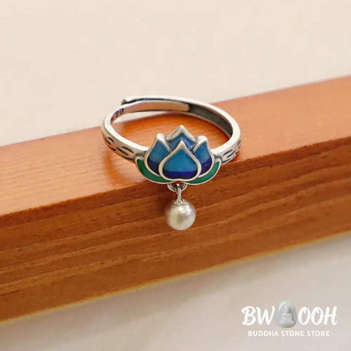 Buddha Stones Lotus Flower Pattern Enlightenment Ring - BWOOOH - LOTUS SYMBOL(Enlightenment♥New Beginning) - Ring