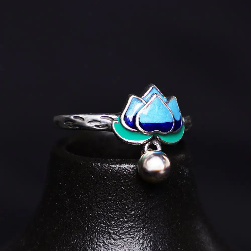 BWOOOH Lotus Flower Pattern Enlightenment Ring — natural stone crystal healing bracelet for spiritual healing and mindful ...