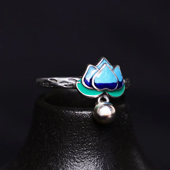 BWOOOH Lotus Flower Pattern Enlightenment Ring — natural stone crystal healing bracelet for spiritual healing and mindful ...