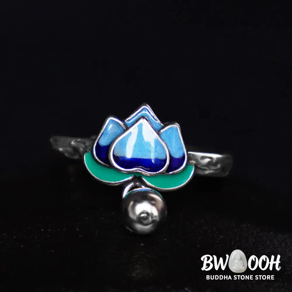 Buddha Stones Lotus Flower Pattern Enlightenment Ring - BWOOOH - LOTUS SYMBOL(Enlightenment♥New Beginning) - Ring