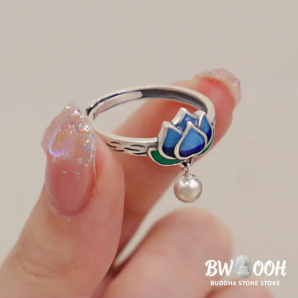 Buddha Stones Lotus Flower Pattern Enlightenment Ring - BWOOOH - LOTUS SYMBOL(Enlightenment♥New Beginning) - Ring