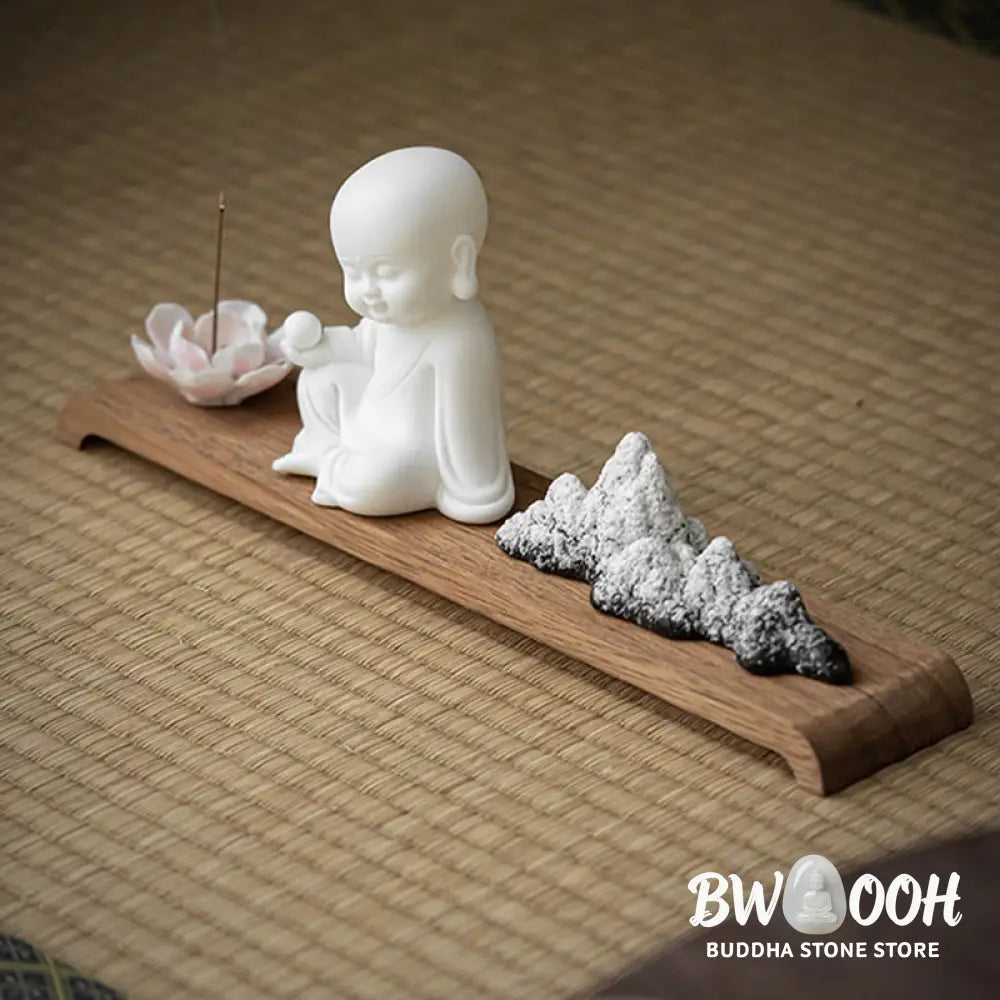 BWOOOH Lotus Flower Tathagata Kwan Yin Avalokitesvara Ksitigarbha Meditation Ceramic Stick Incense Burner