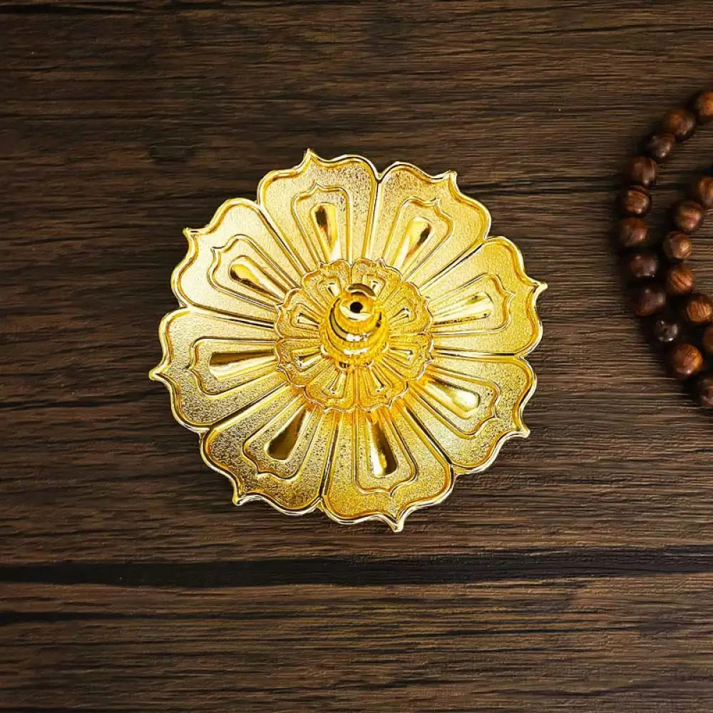 Buddha Stones Lotus Home Decoration Incense Burner - Yellow Lotus(8.8*3.2cm) - Incense Burner