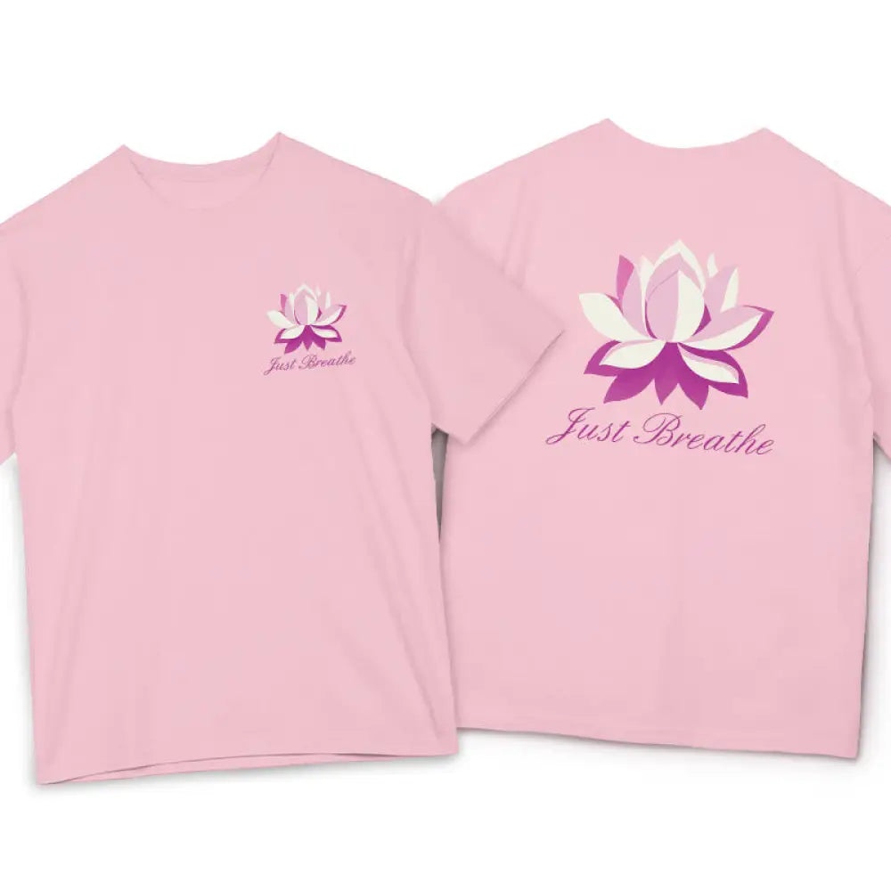 Buddha Stones Lotus Just Breathe Tee T-shirt - LightPink / S - T-Shirts