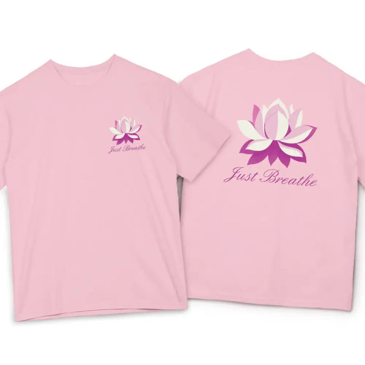 Buddha Stones Lotus Just Breathe Tee T-shirt - LightPink / S - T-Shirts