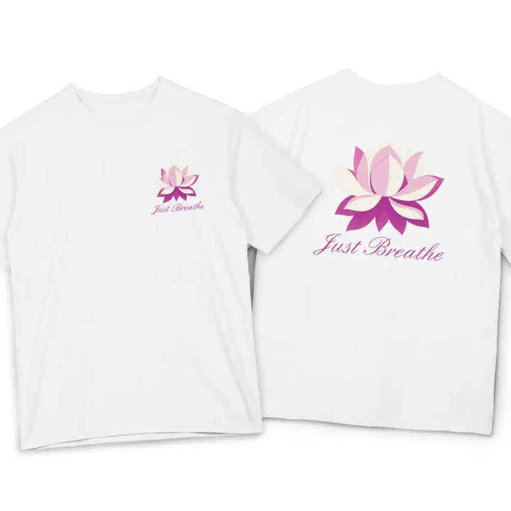 Buddha Stones Lotus Just Breathe Tee T-shirt - White / S - T-Shirts