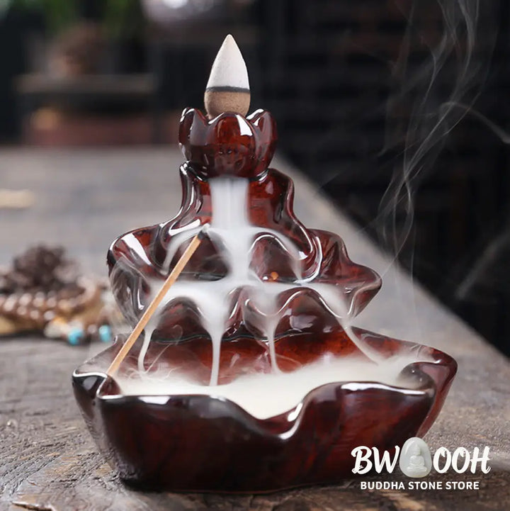 BWOOOH ceramic backflow incense burner - Lotus Leaf Koi Fish Ceramic Backflo