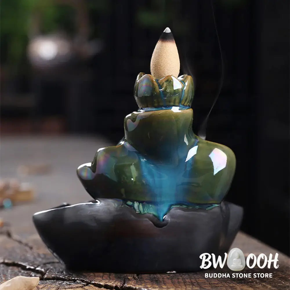 BWOOOH ceramic backflow incense burner - Lotus Leaf Koi Fish Ceramic Backflo
